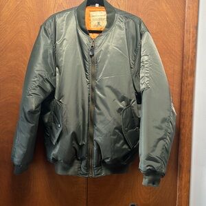 Relco London, UK MA-1 Flight Jacket. Men’s size L. Khaki/Army Green.